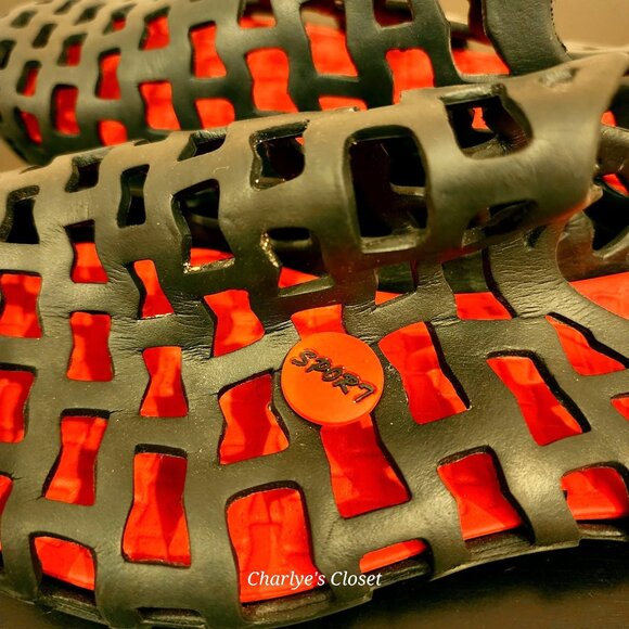 Unisex Blk/Red Non-Slip Rubber Mesh Pool Beach Water Shoes by Sporty Sz. 41 - Picture 6 of 11